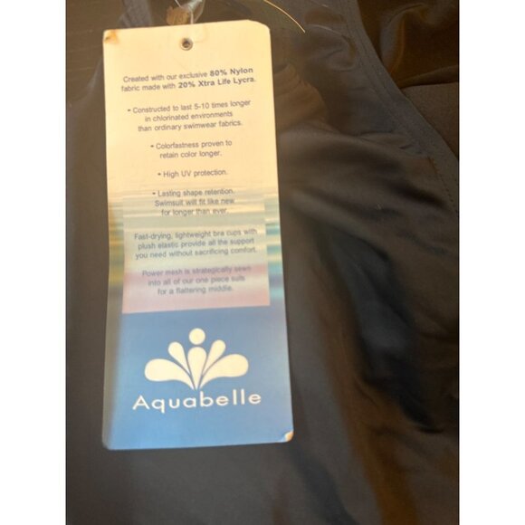NWT Aquabelle Swimsuits for All Blue One Piece Size 32 - Picture 4 of 7